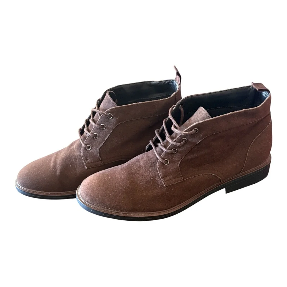Alfani Aiden Mens Brown Faux Suede Chukka Lace Up Ankle Boots Size 12M